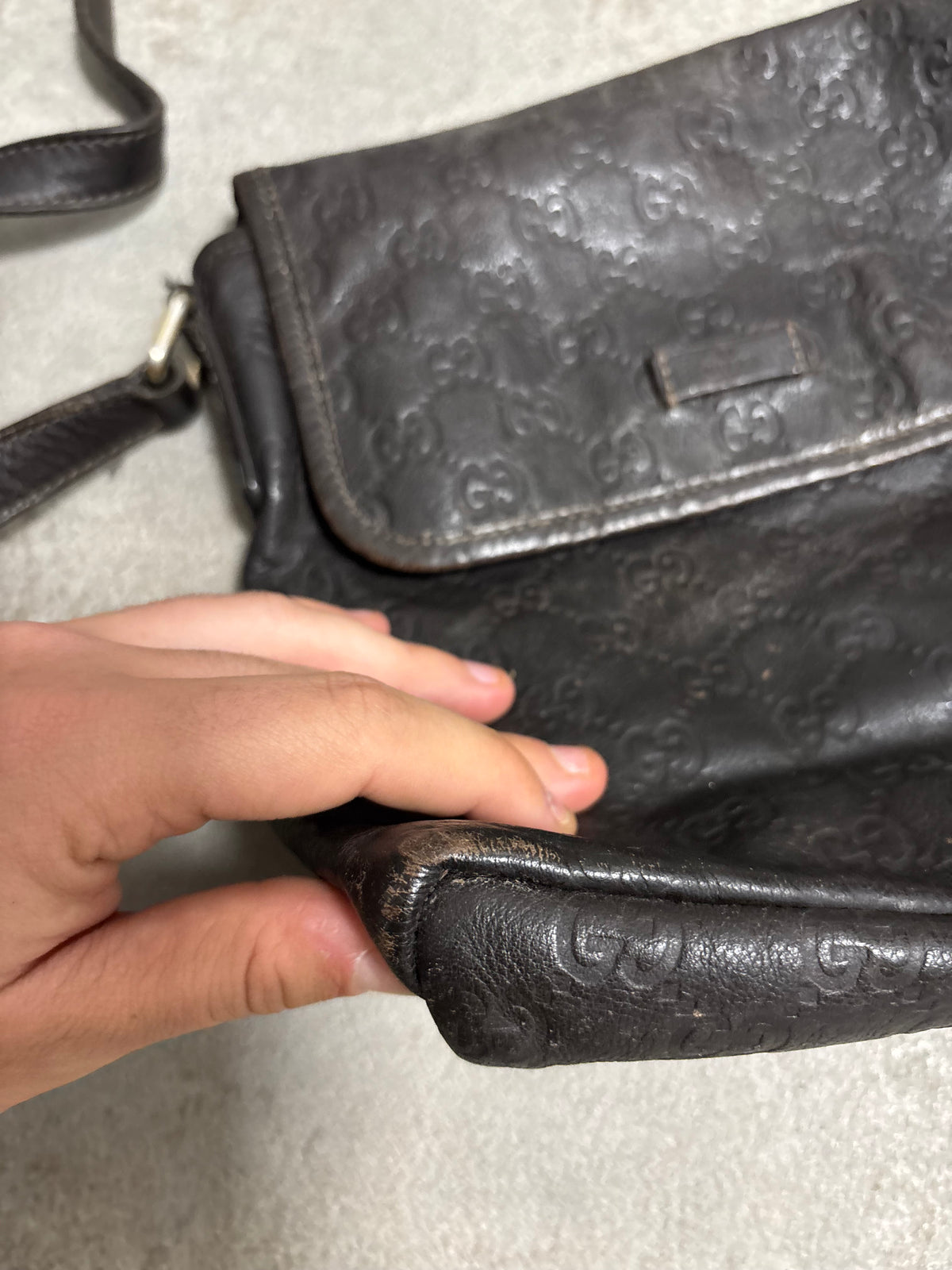 Bandolera ‘Guccissima’ Cuero Gucci 00s Vintage
