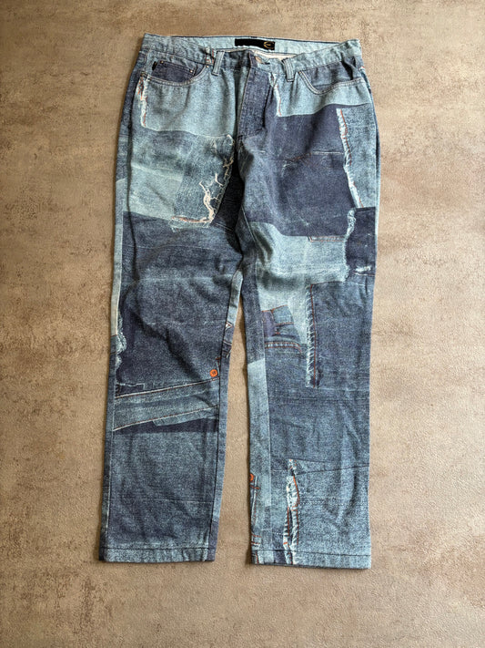 Pantalones Archive ‘Full Jeans Print’ Just Cavalli 00s Vintage - L Woman