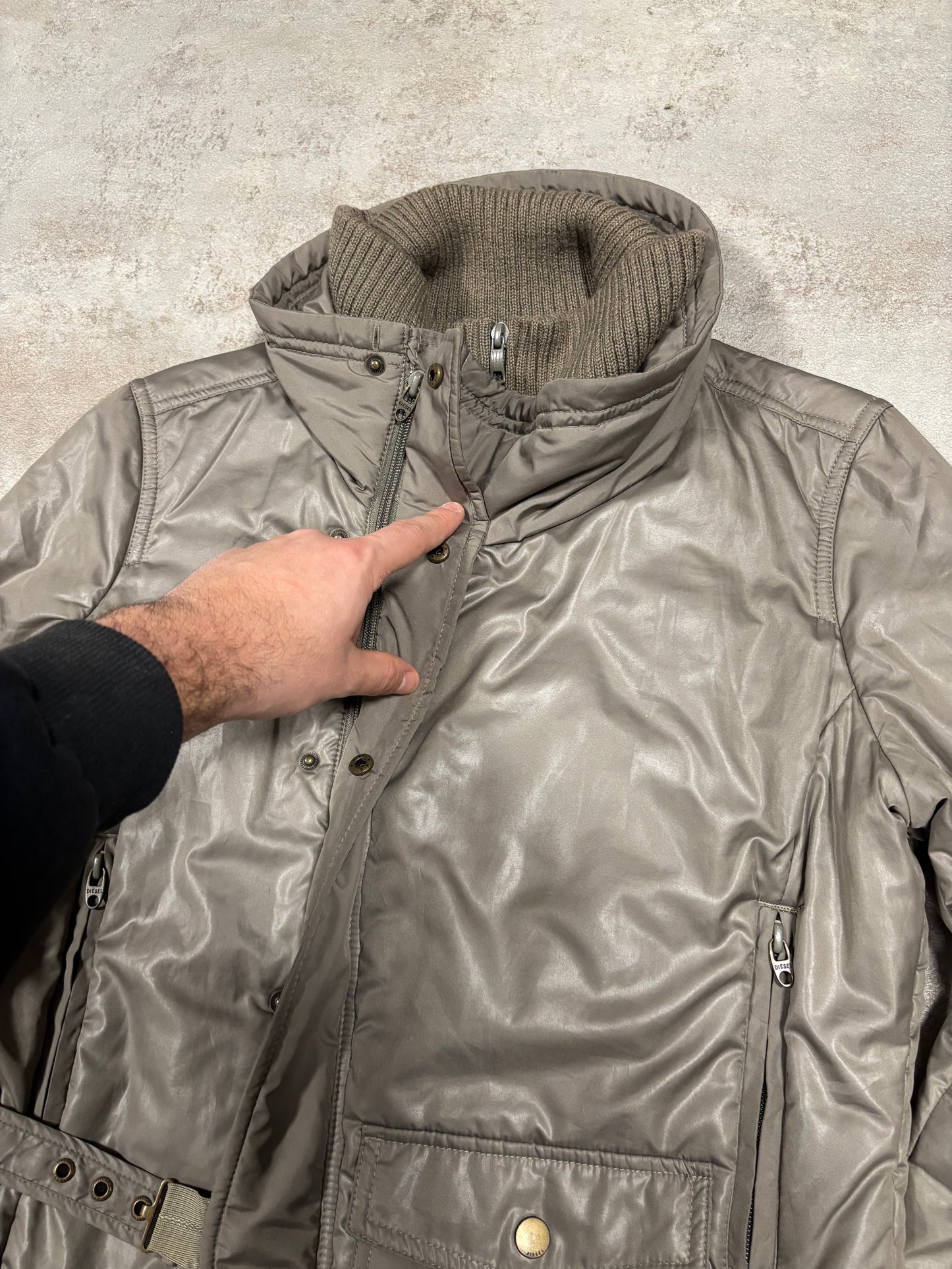 Chaqueta Acolchada Asimétrica Diesel 00s Vintage - M Woman