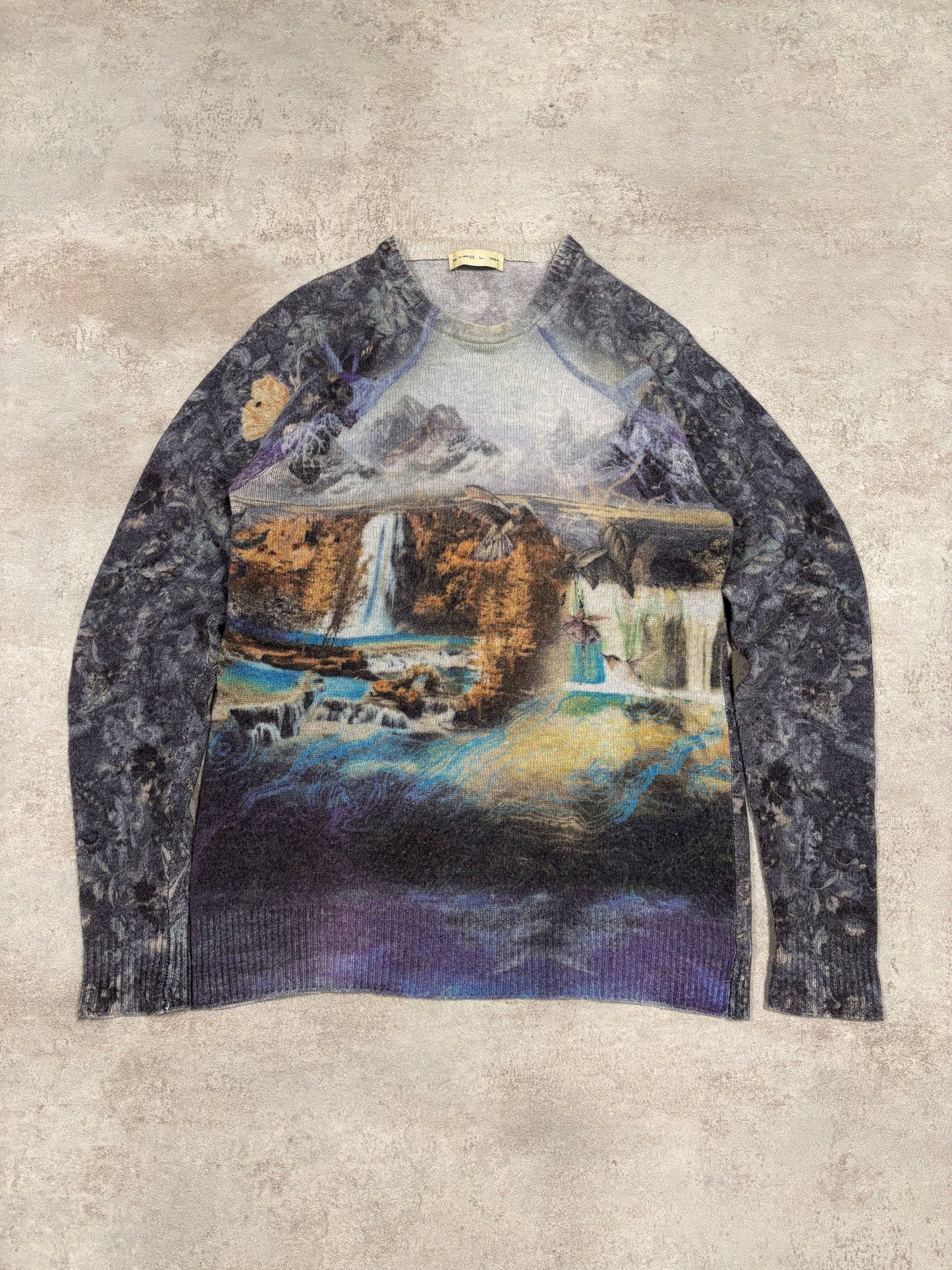 Jersey Lana/Cashmere Estampado Etro Milano 00s Vintage - S