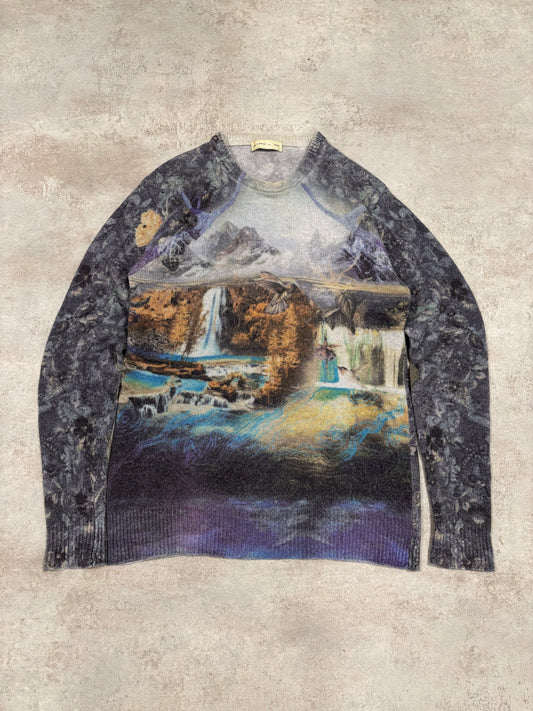 Jersey Lana/Cashmere Estampado Etro Milano 00s Vintage - S