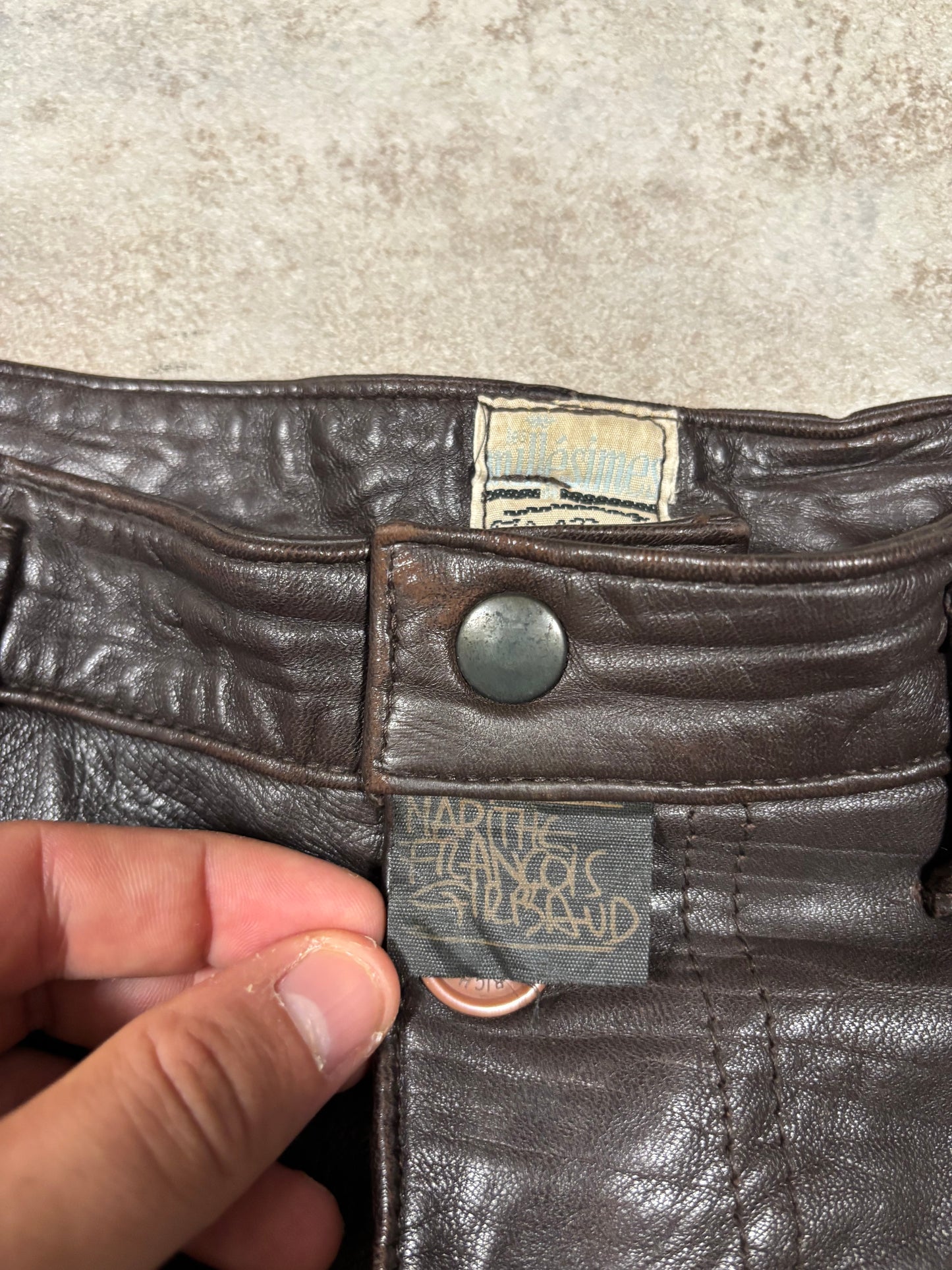 Pantalones Cuero Marithé François + Girbaud Millésimes 80s Vintage - M