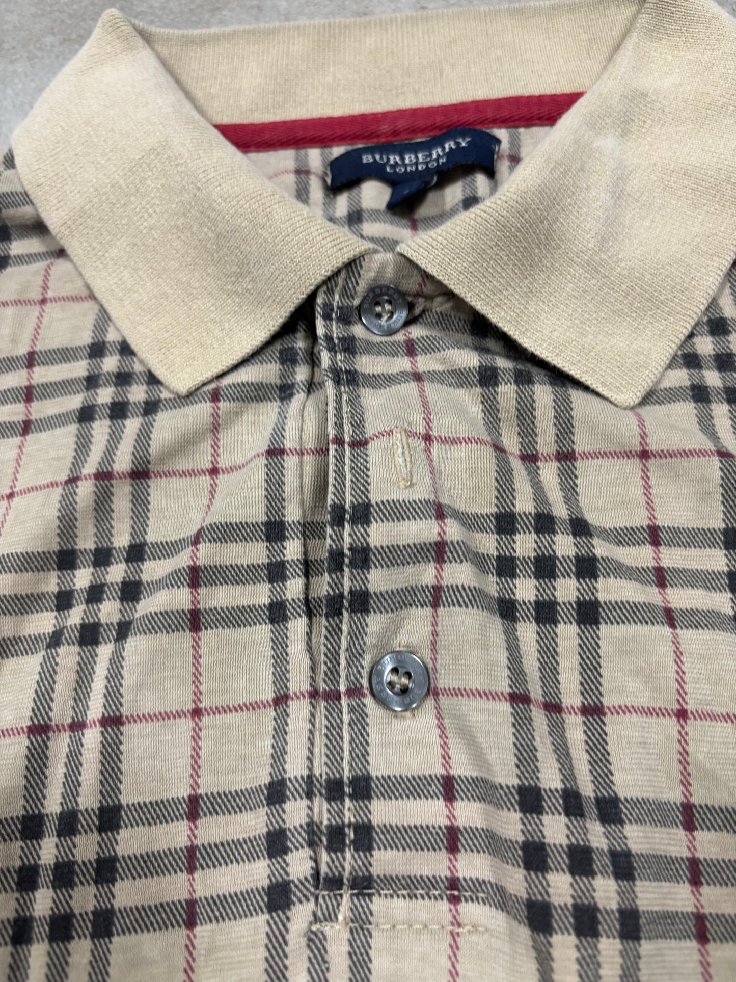 Polo ‘Novacheck’ Burberry 00s Vintage - L