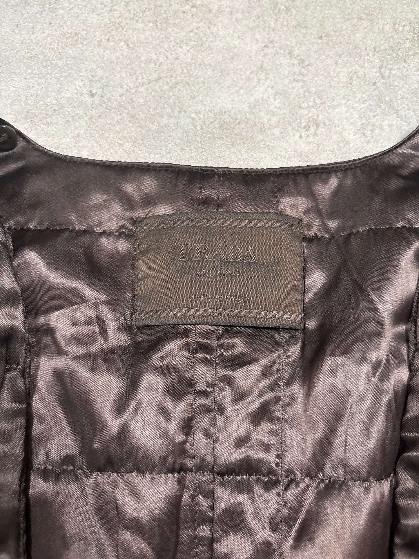Chaqueta Larga Nylon Cuero Doble Forro Prada Late 90s Vintage - XL