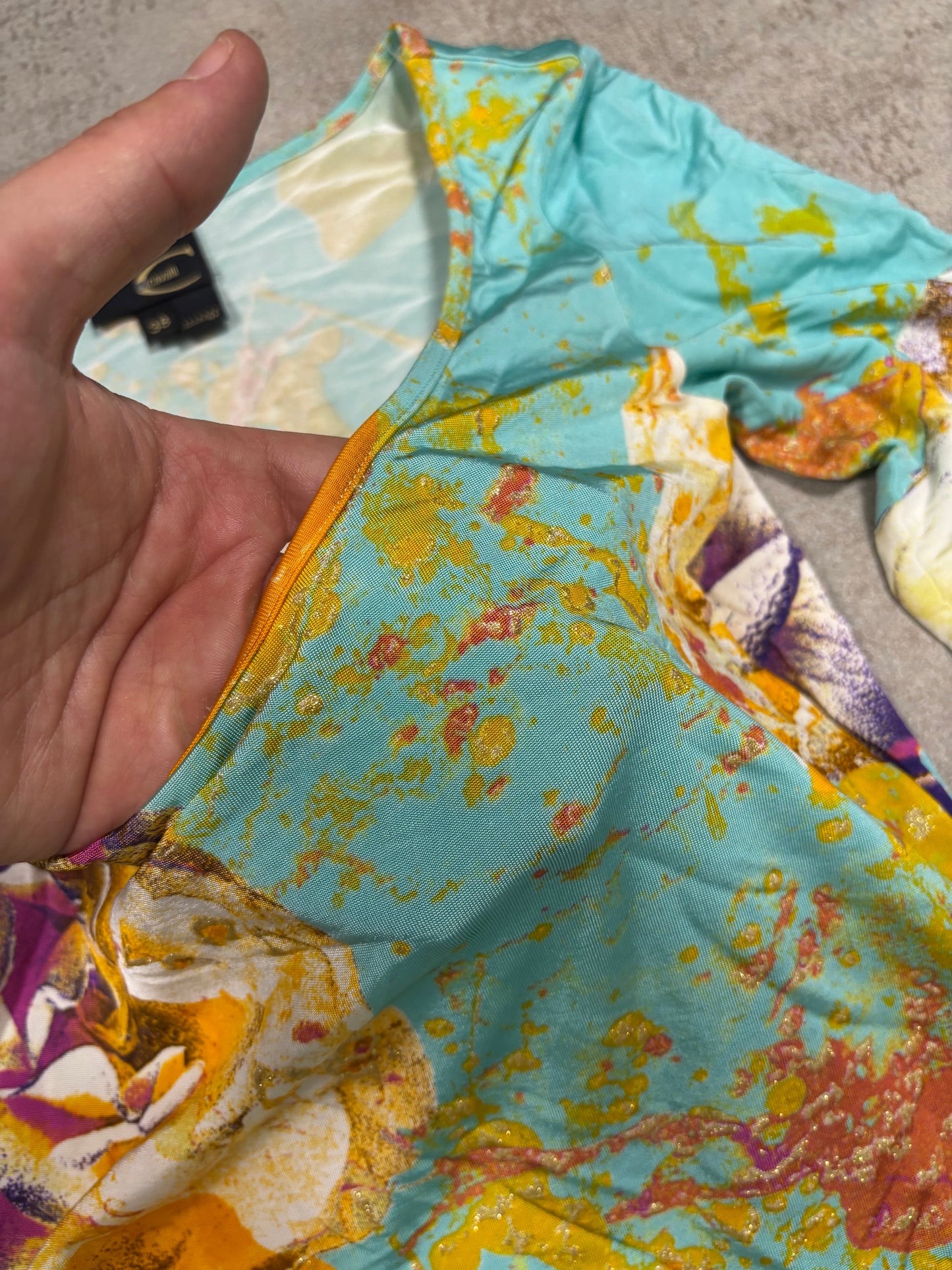 Vestido Largo Ajustado Elástico Just Cavalli 2004 Vintage - M