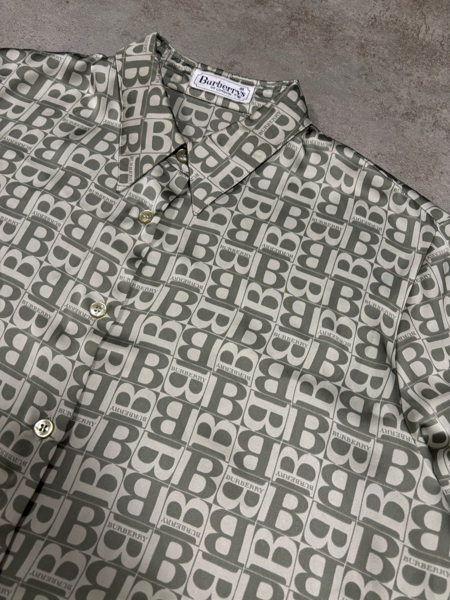 Camisa Viscosa Burberry Monogram 00s Vintage - S