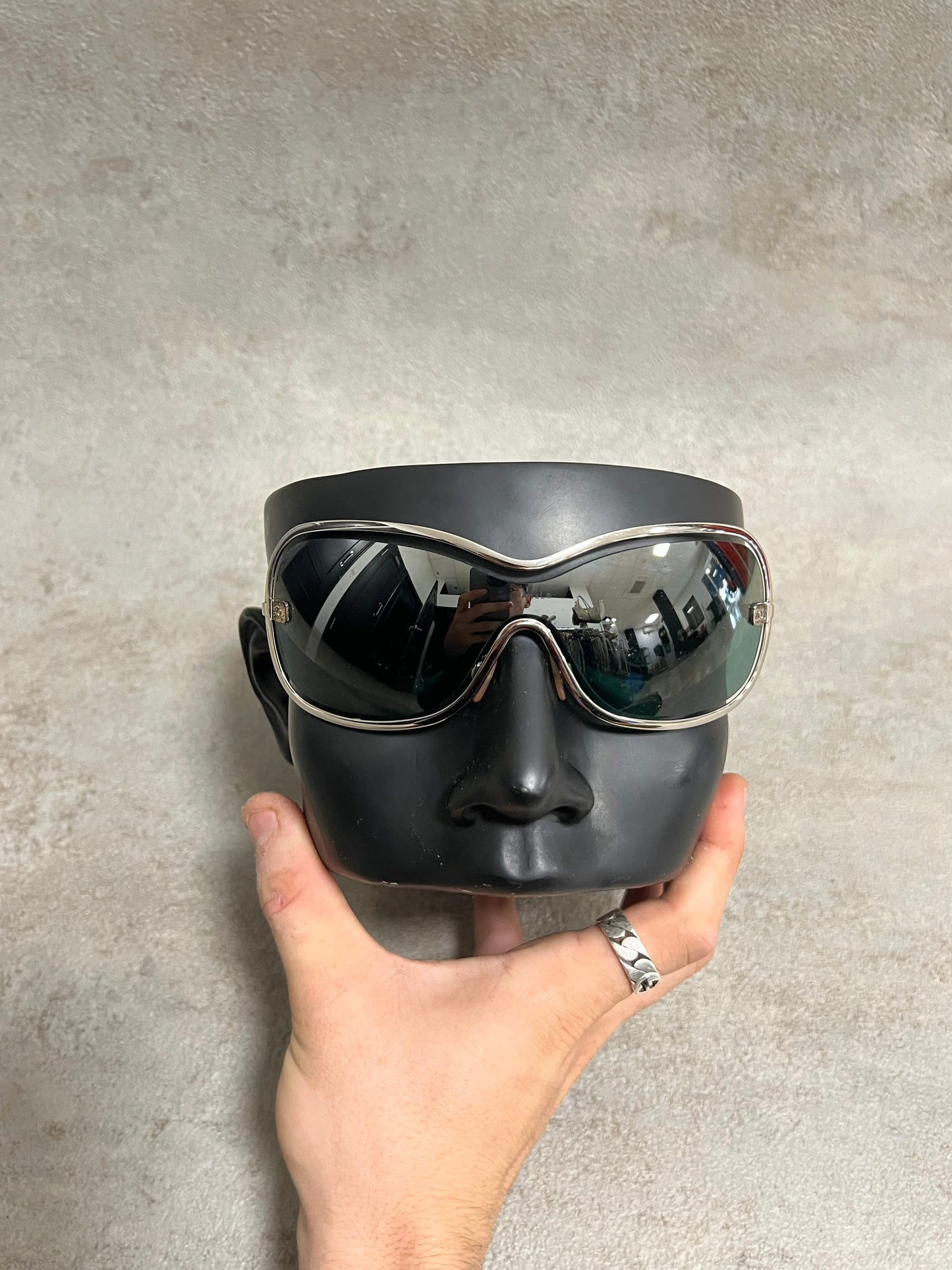 Gafas Sol Vintage Chanel Rhinestone Shield 00’s