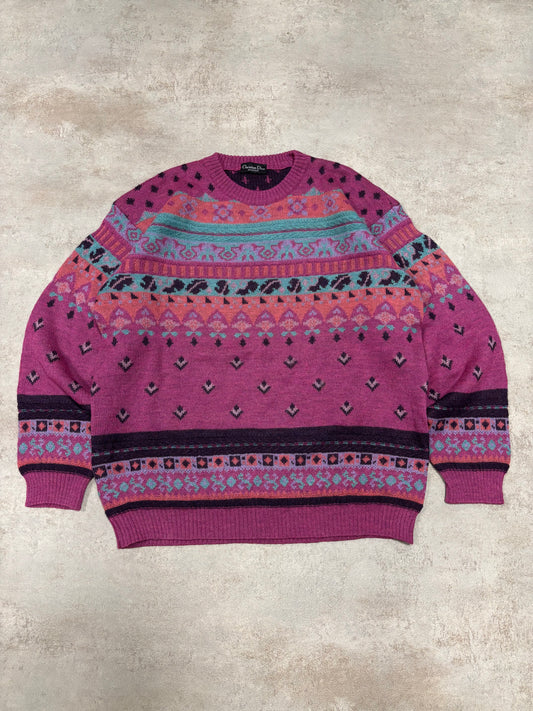 Jersey Estampado Jacquard Christian Dior 90s Vintage - XL