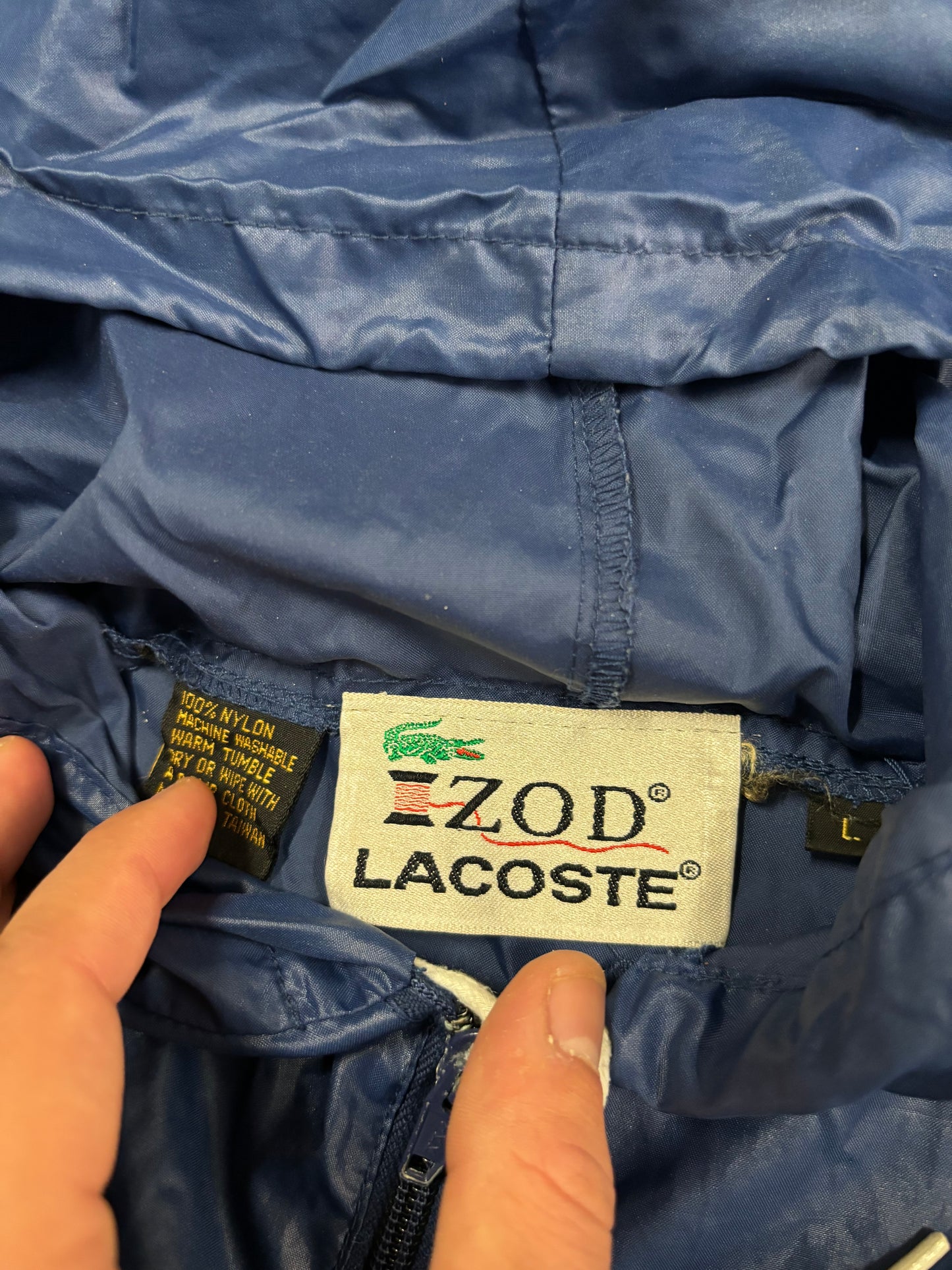 Chaqueta Cortavientos Packable Izod Lacoste 60s Vintage - M