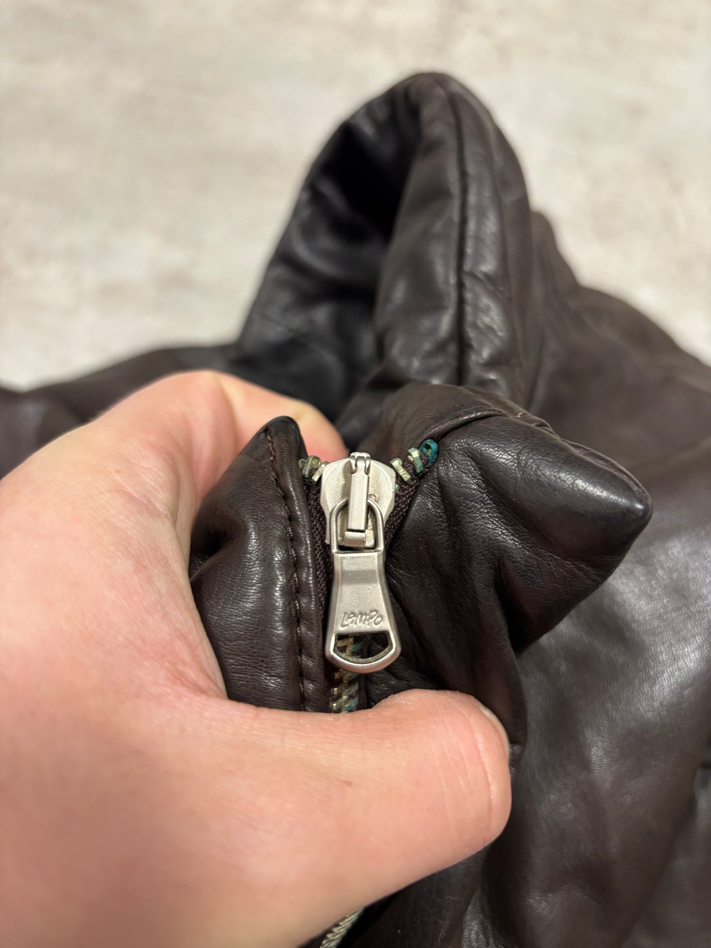 Chaqueta Larga Puffer 100% Cuero Alfredo Esteve 90s Vintage - M