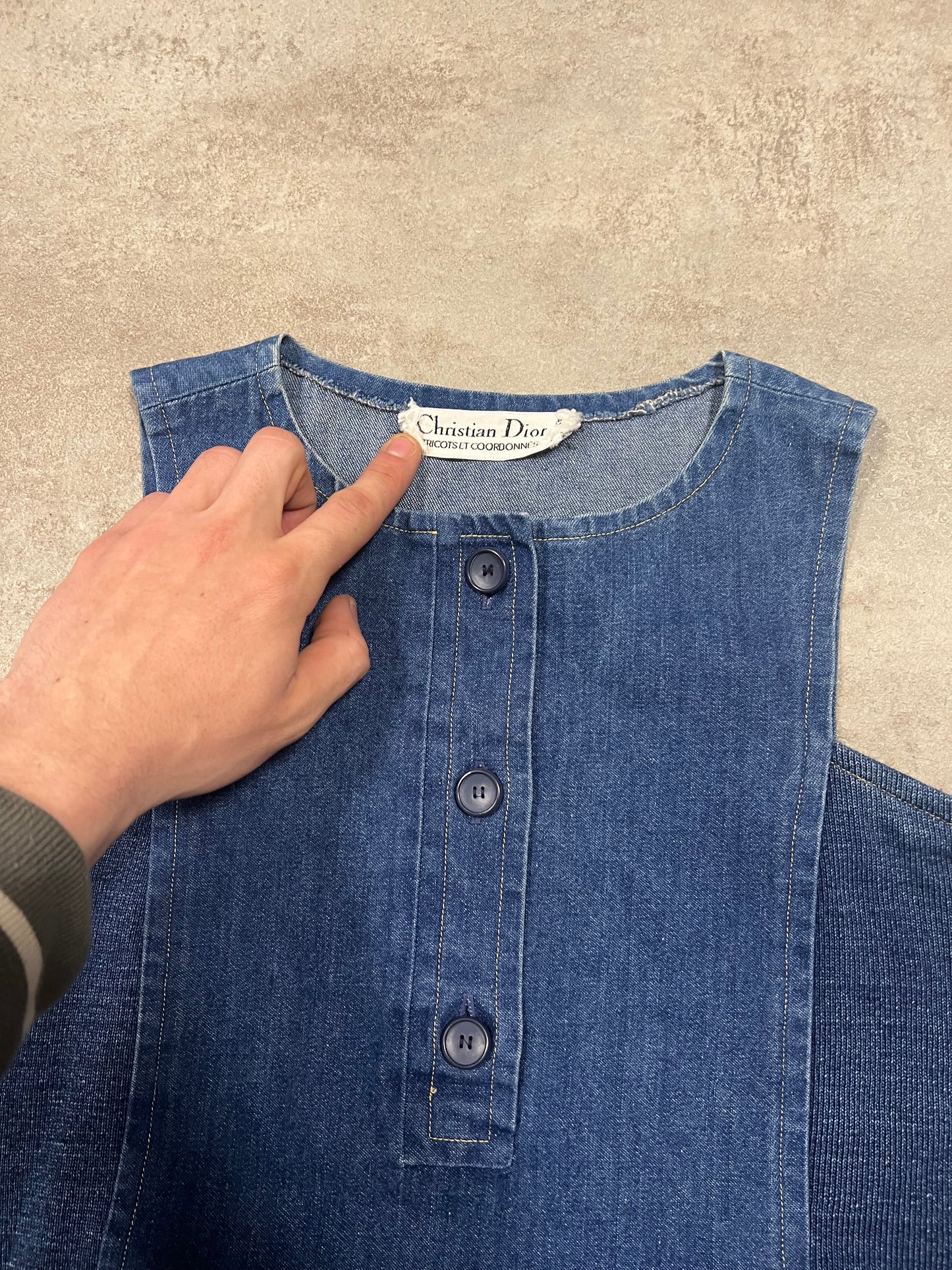 Vestido Largo Vaquero Vintage Christian Dior ‘Tricots et Coordonees’ 80’s - L (W)