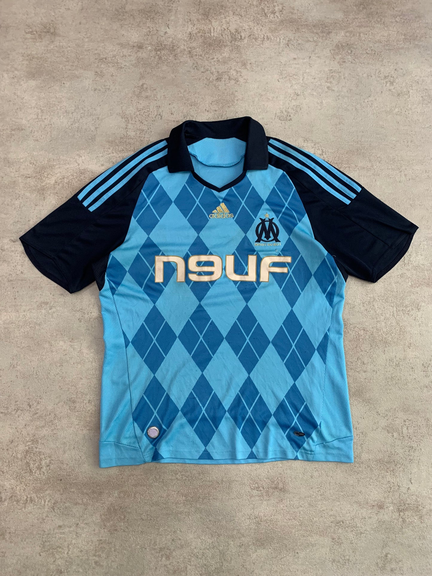 Camiseta Fútbol Vintage Adidas Marsella 2008 Away Kit - L