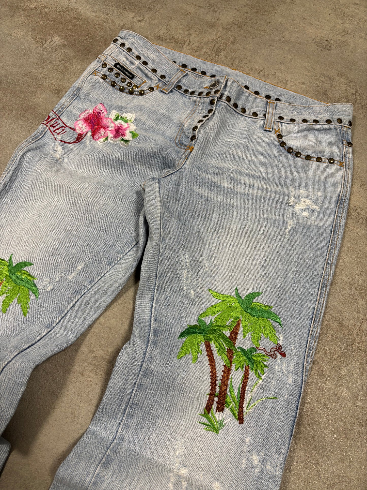 Pantalones Tiro Bajo Dolce & Gabbana ‘Honolulu’ SS/2005 Vintage - M Woman
