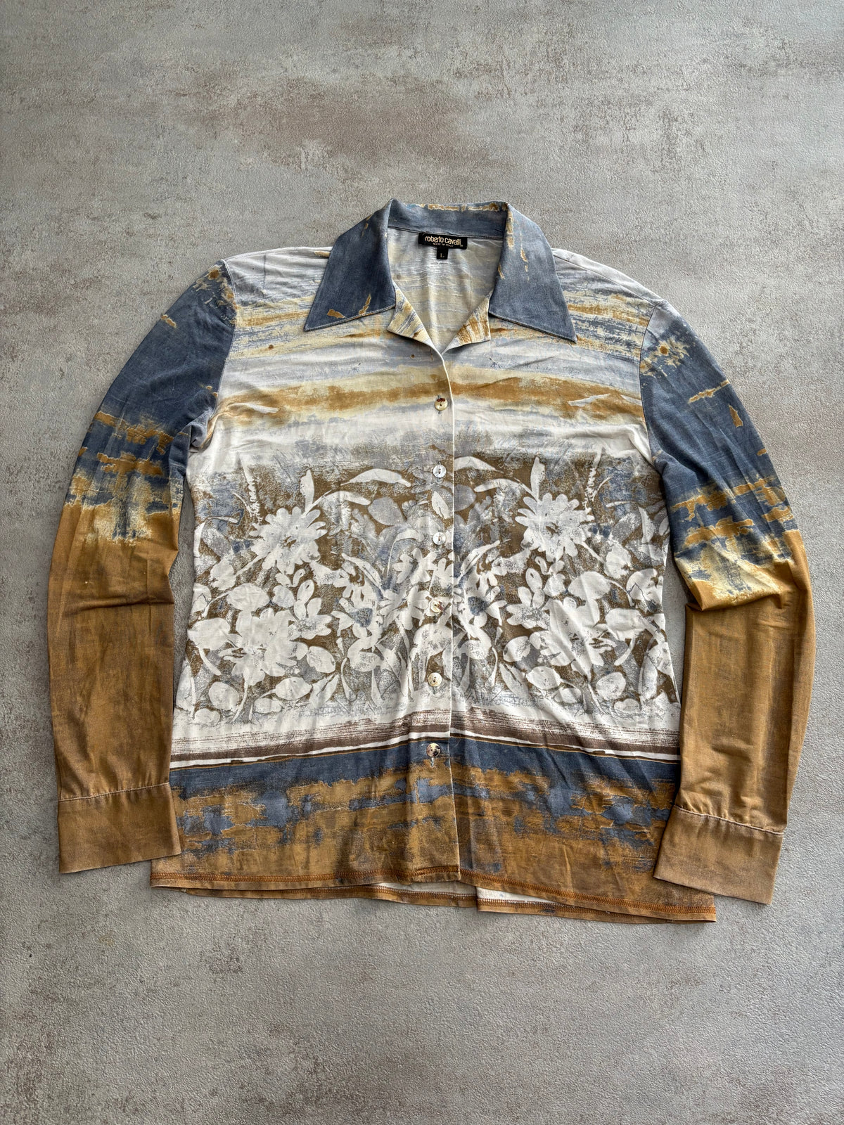 Camisa Fluida ‘Full Print’ Roberto Cavalli 00s Vintage - M Woman