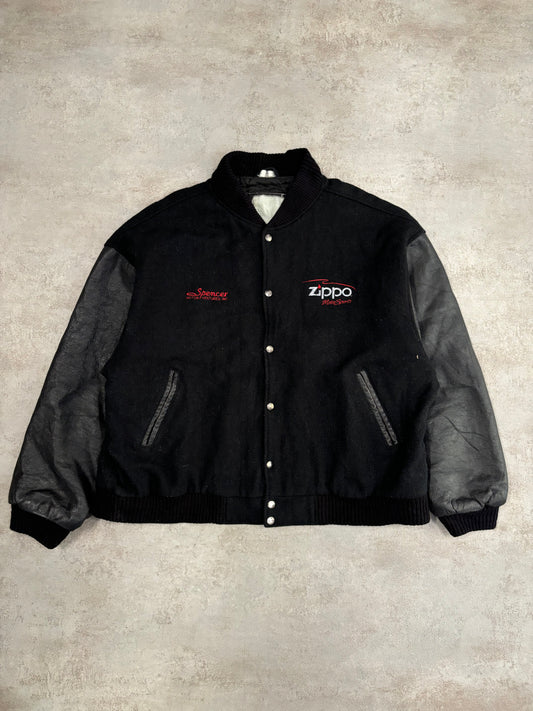 Chaqueta Leather Varsity Zippo Motorsports 90s Vintage - XL