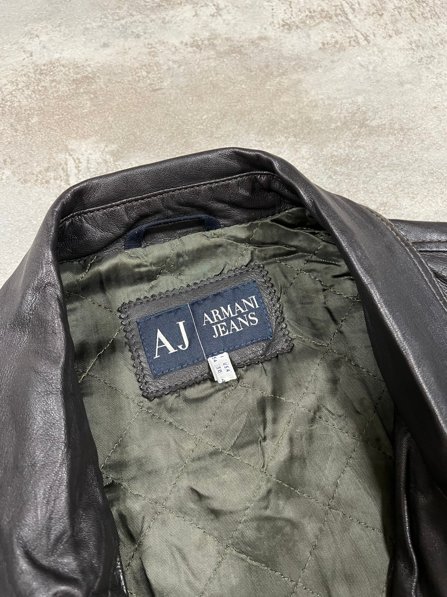 Chaqueta Cuero Aviador Vintage Armani Jeans 00’s - L