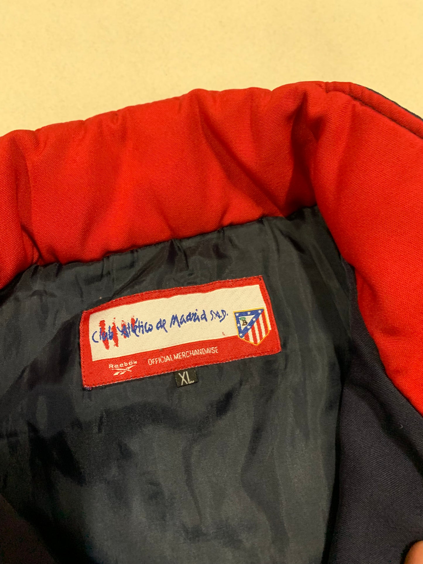 Vintage Reebok Atlético de Madrid 90's Padded Jacket - Xl