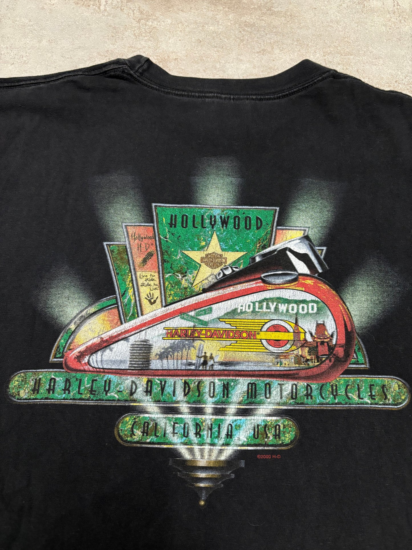 Camiseta Harley Davidson Hollywood 2000 Vintage - XL