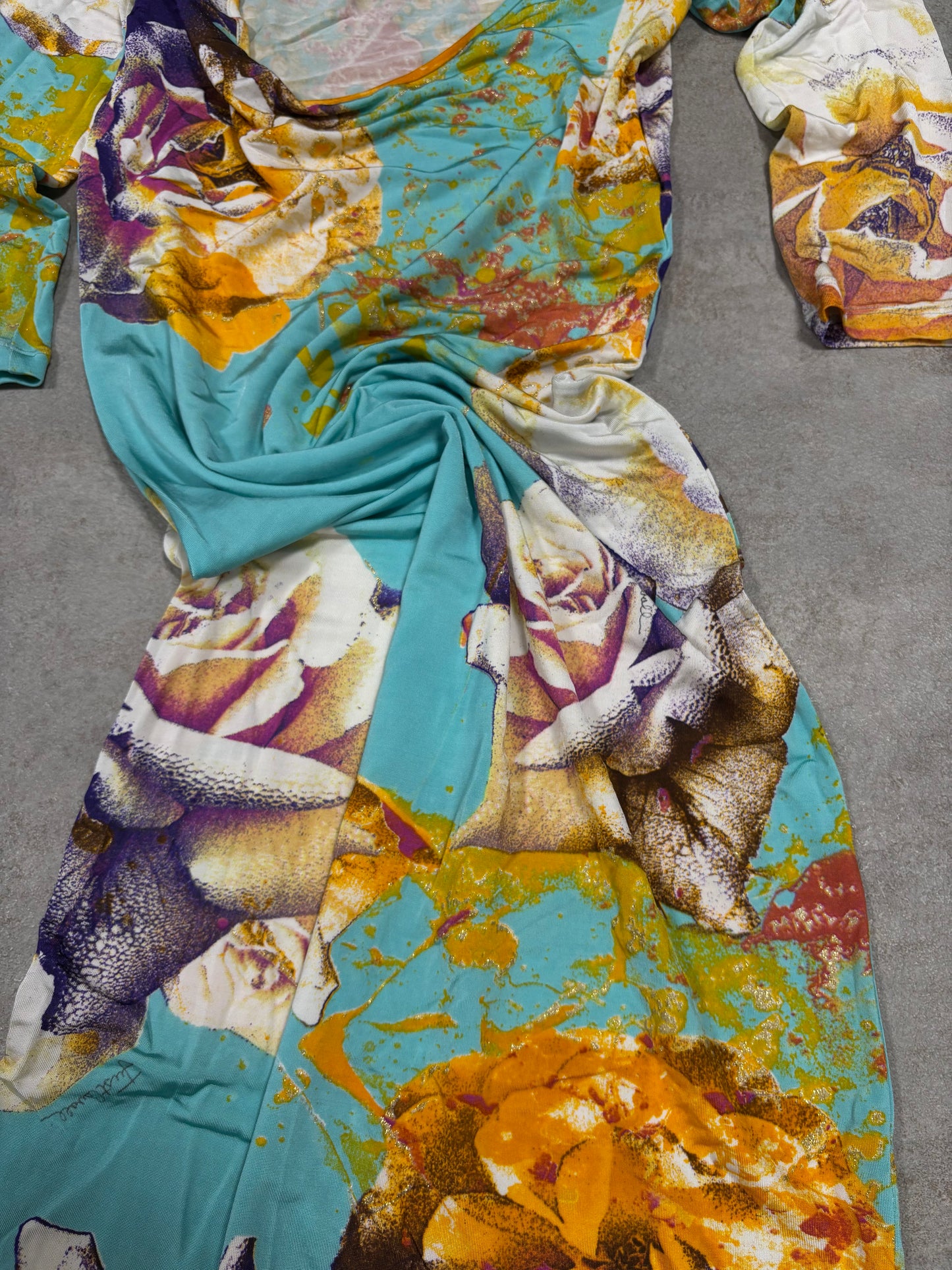 Vestido Largo Ajustado Elástico Just Cavalli 2004 Vintage - M