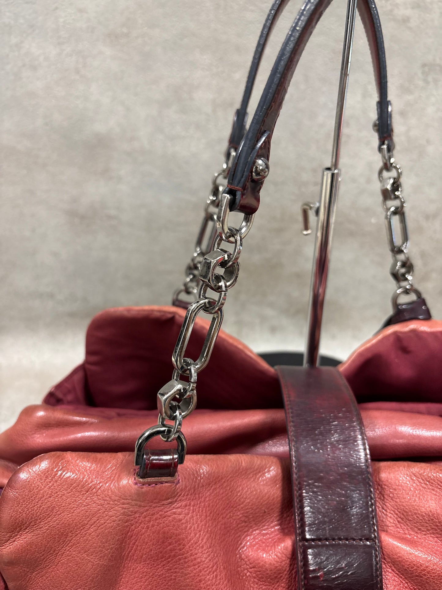 Bolso Hombro Cuero Rojo Loewe