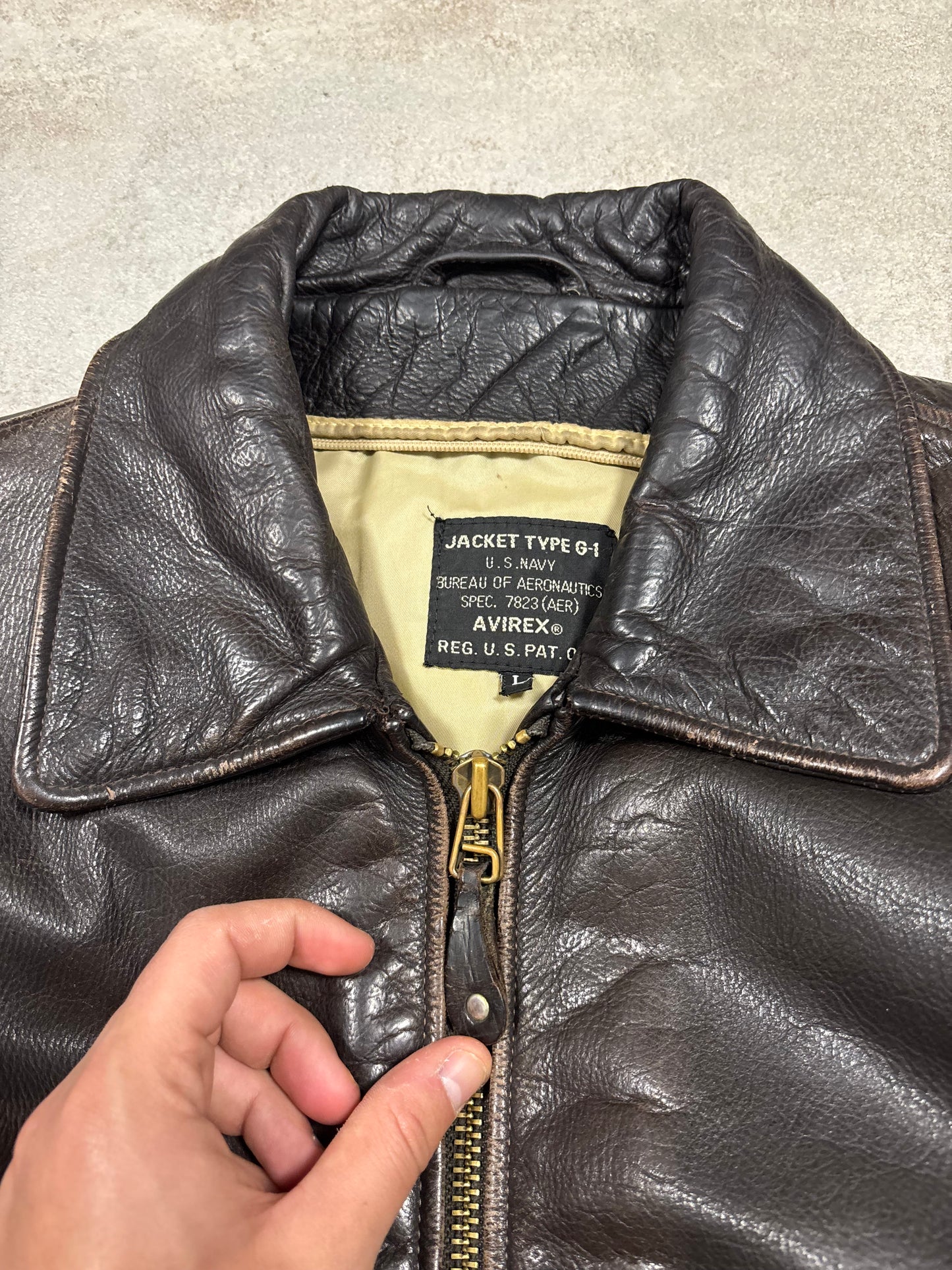 Chaqueta Cuero G-1 Avirex 1992 Vintage - L