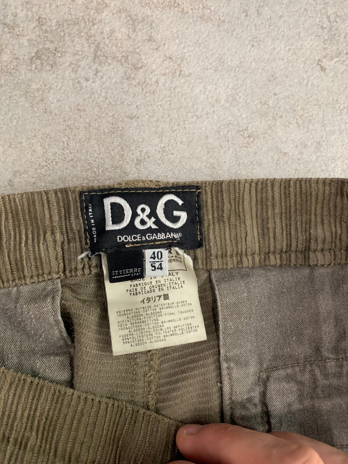 Pantalones Cargo Pana Vintage Dolce & Gabbana 00’s - L