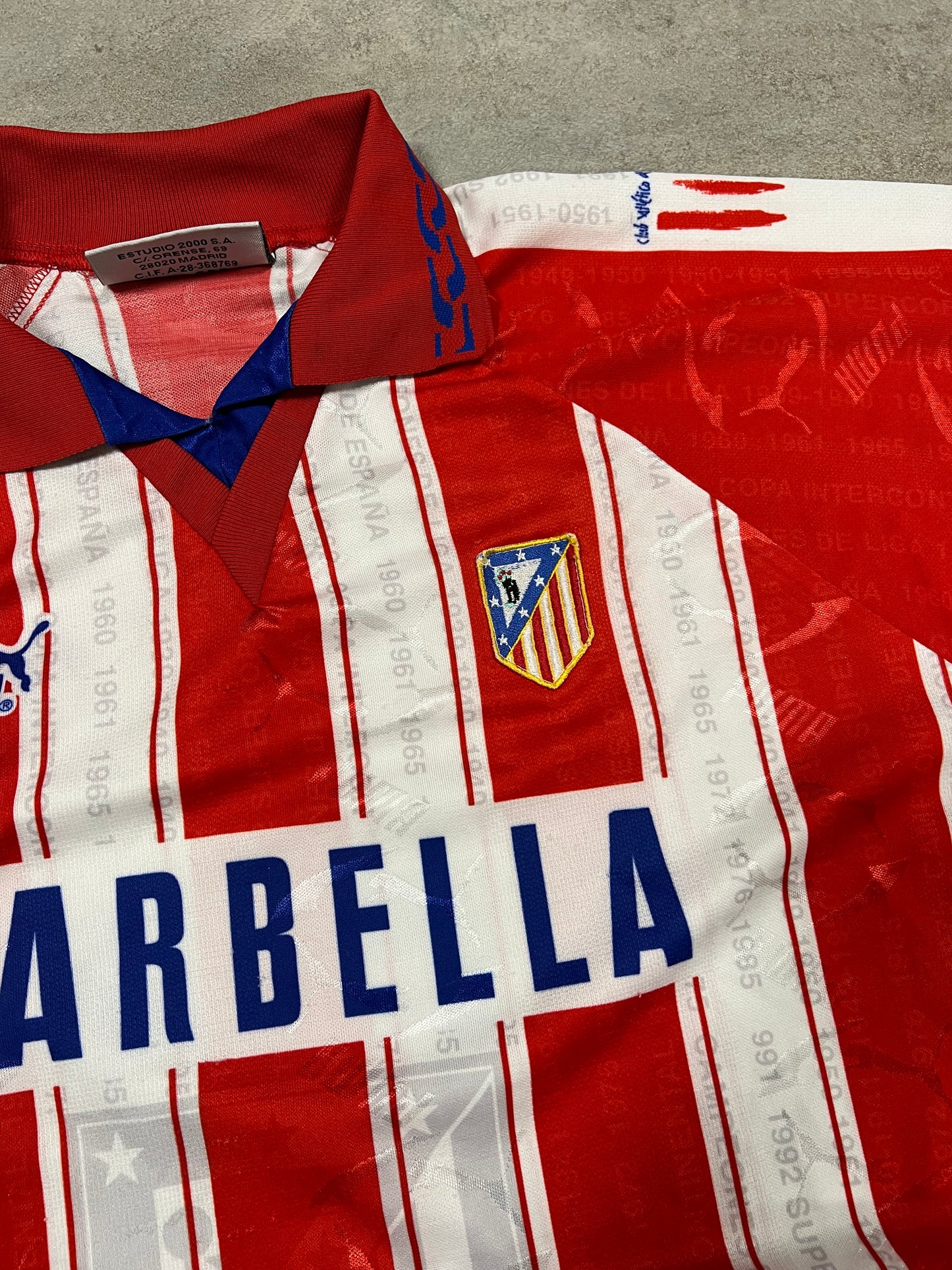 Camiseta Fútbol Vintage Puma Atlético Madrid 1995/96 ‘Marbella ‘ Kit - L