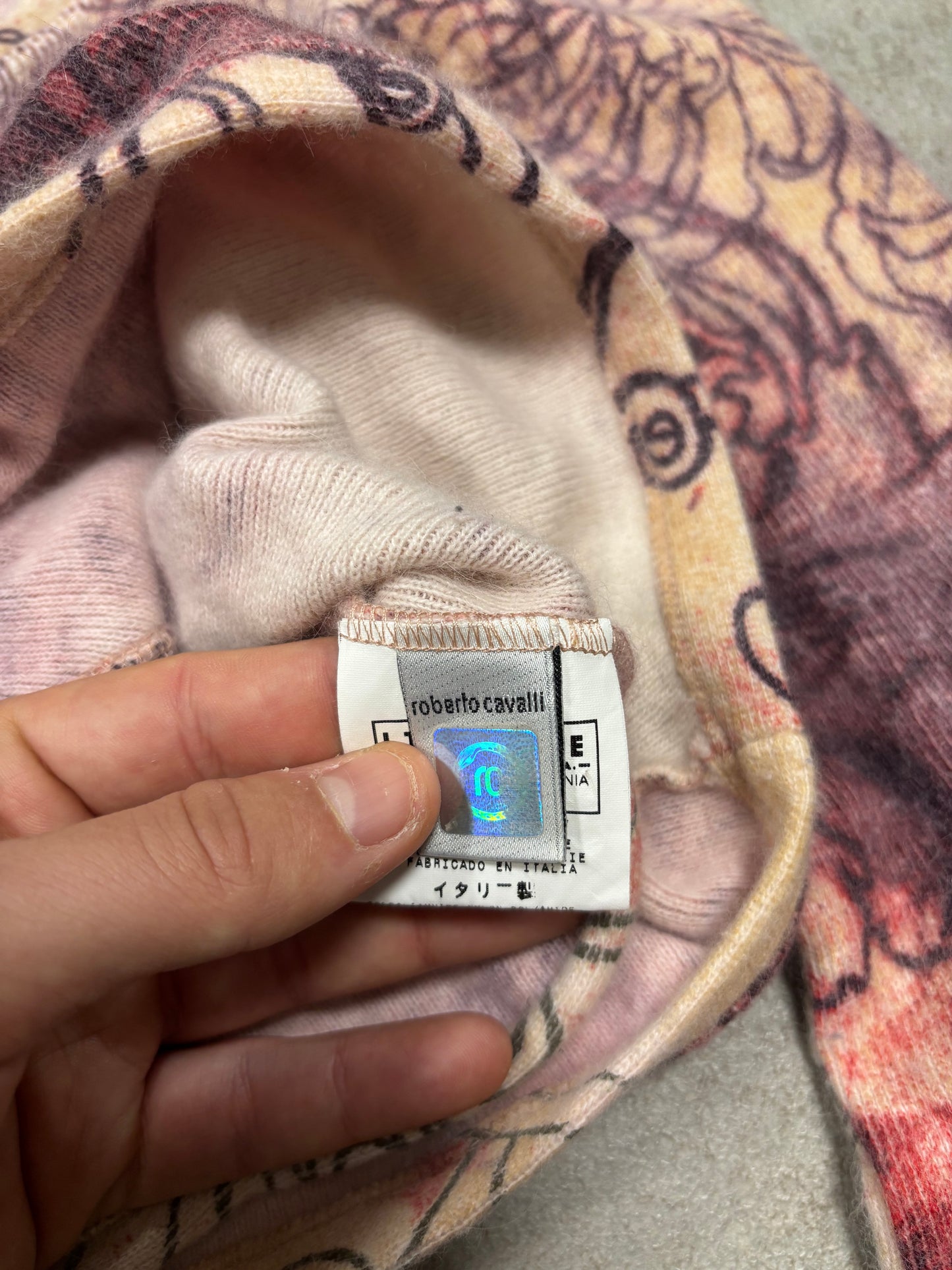 Jersey Top Manga Larga Cruzado ‘Total Print’ Just Cavalli 2002 Vintage - M