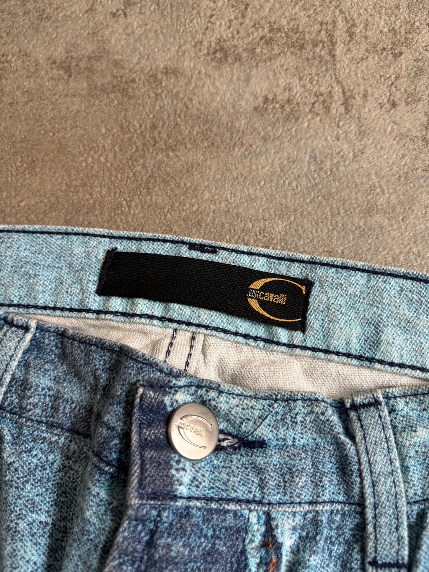 Pantalones Archive ‘Full Jeans Print’ Just Cavalli 00s Vintage - L Woman