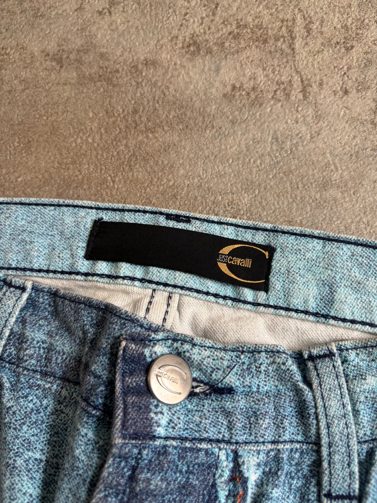 Pantalones Archive ‘Full Jeans Print’ Just Cavalli 00s Vintage - L Woman