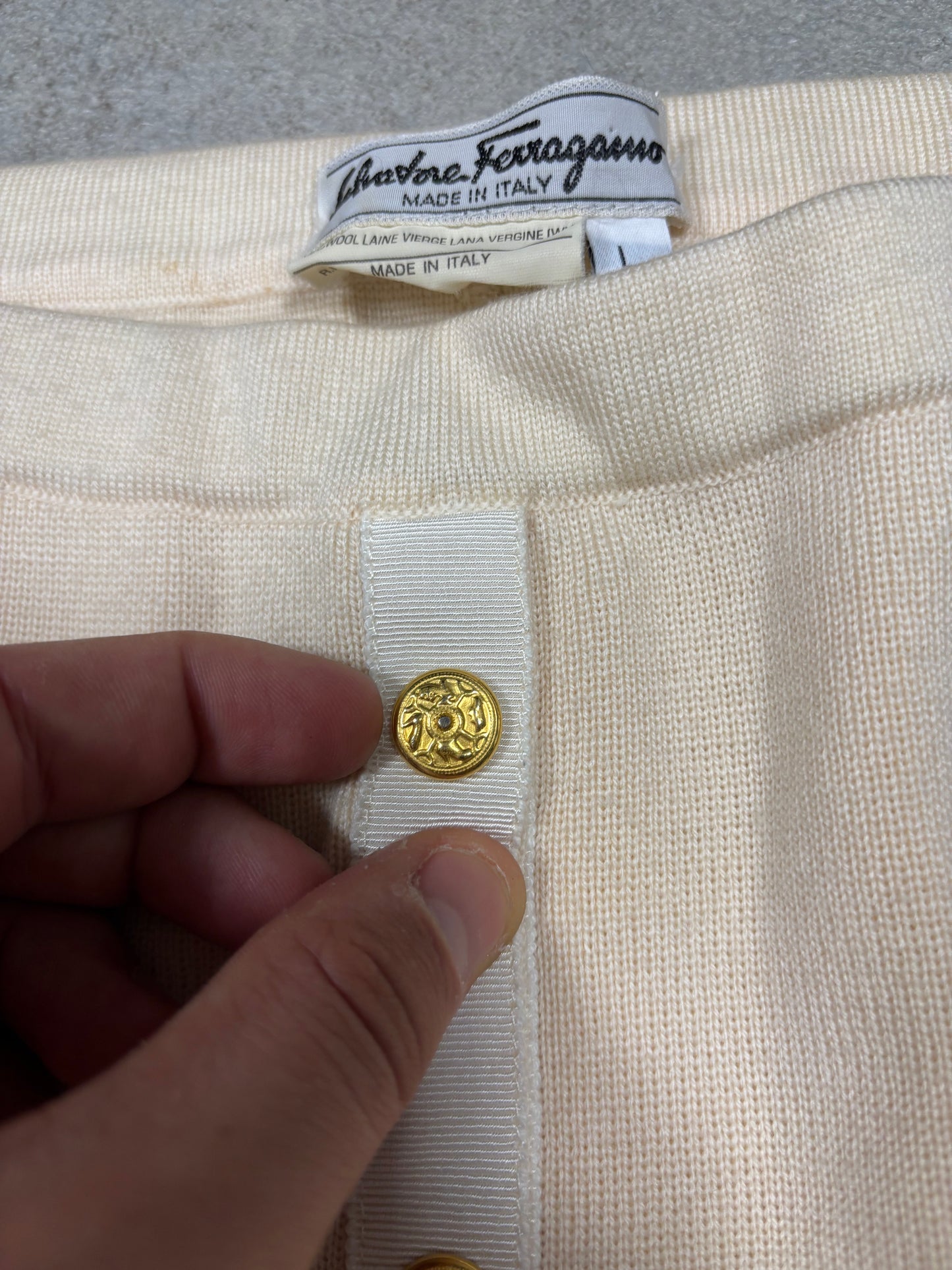 Falda Lana Virgen Salvatore Ferragamo 90s Vintage - M