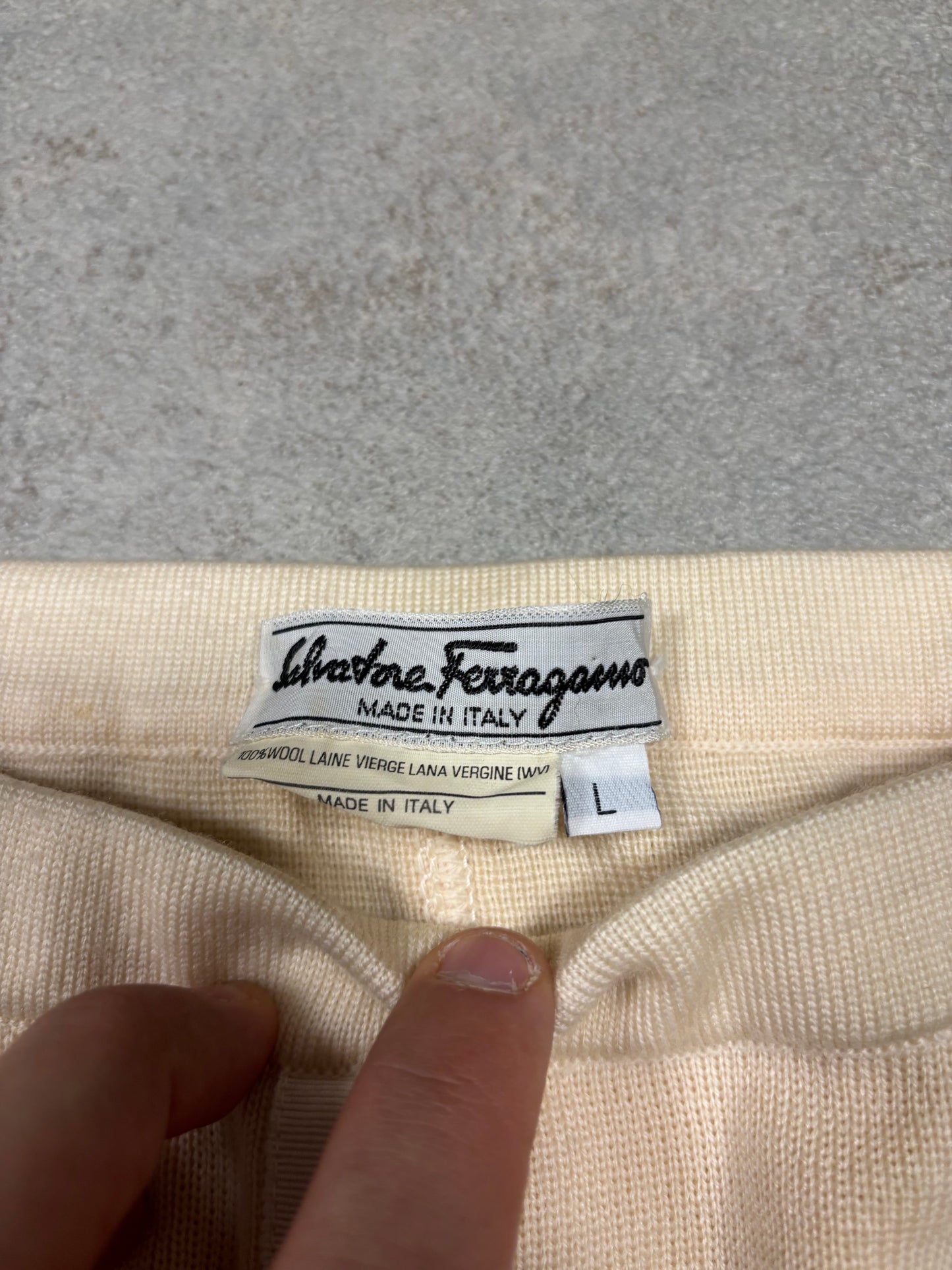Falda Lana Virgen Salvatore Ferragamo 90s Vintage - M